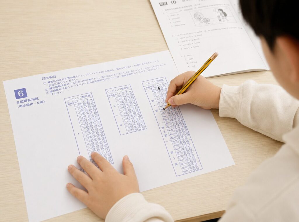 英検に６級・７級が新設。英検を受検する小学生。